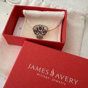 James Avery Adorned Hearts Ring in Silver- Size 9